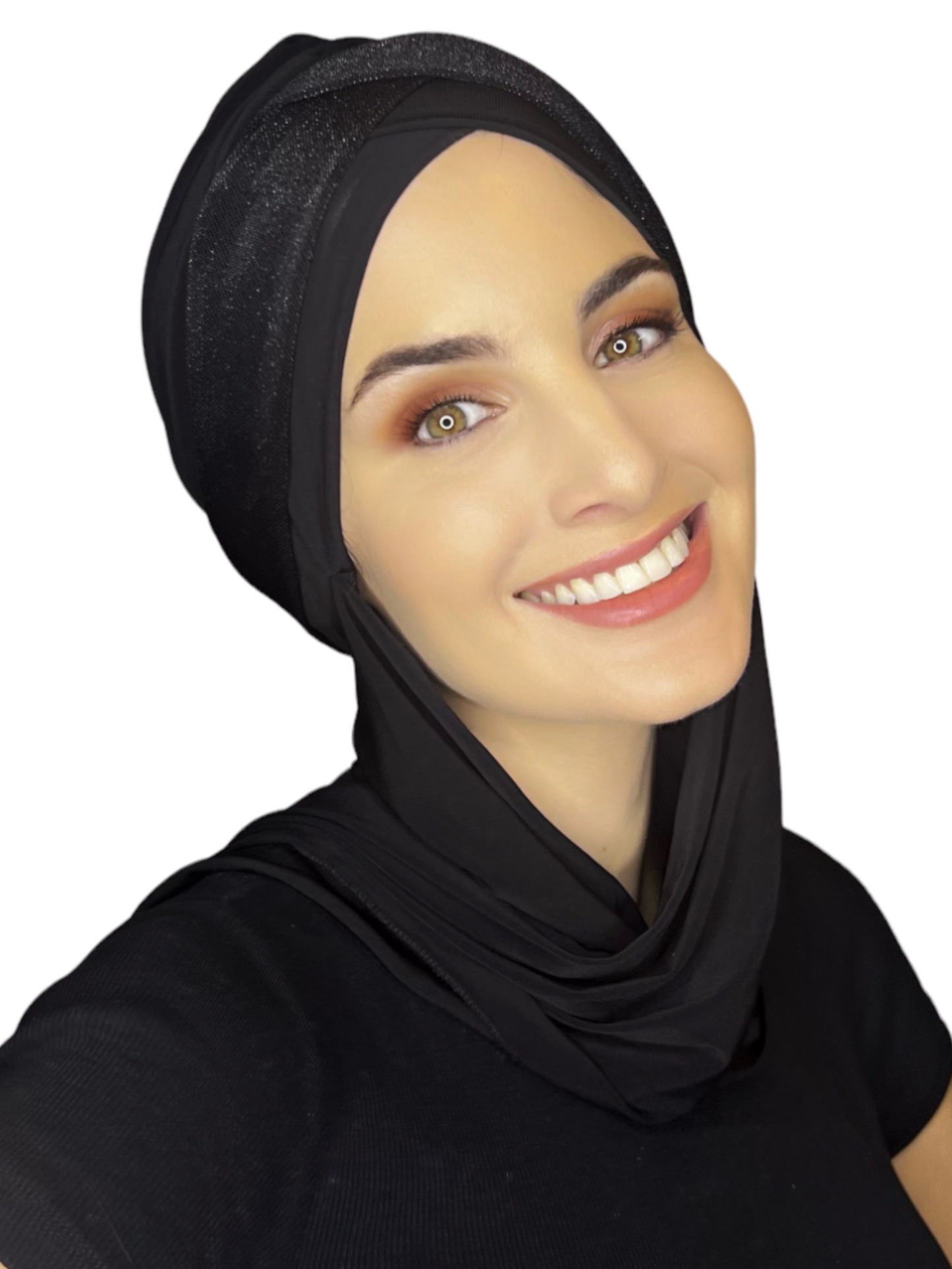 Hijab Borde Pique,Nnegro con Negro