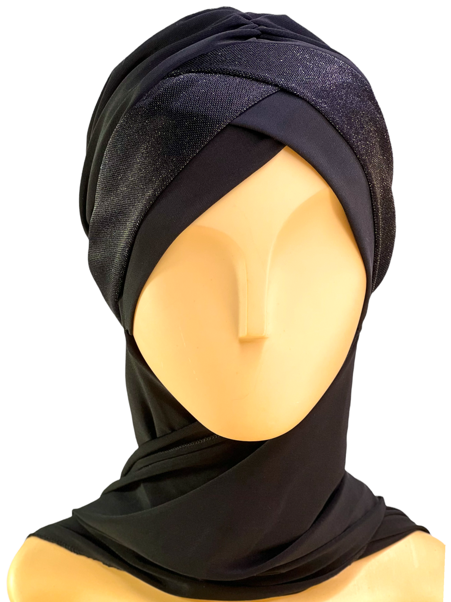 Hijab Borde Pique,Nnegro con Negro