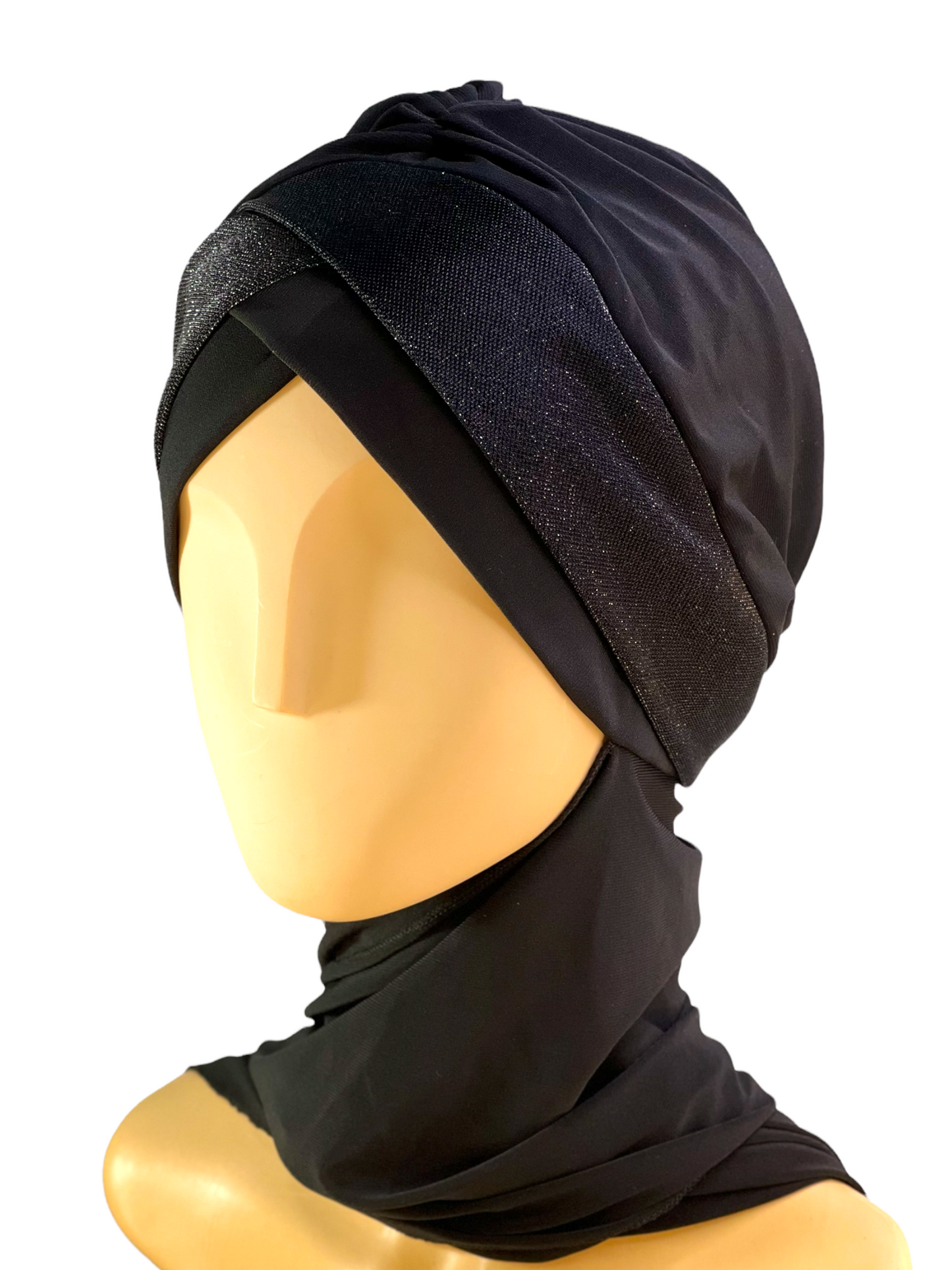 Hijab Borde Pique,Nnegro con Negro